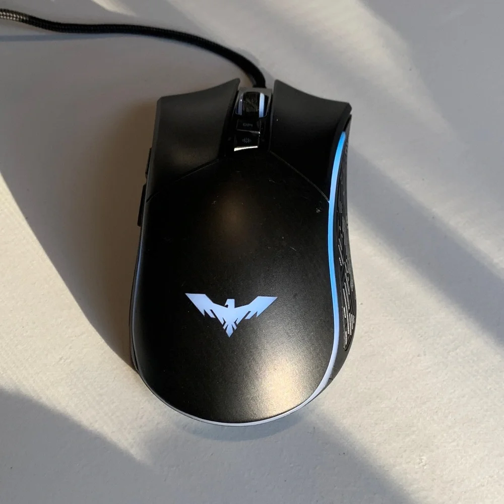 Black Gaming Mouse with Blue Accents